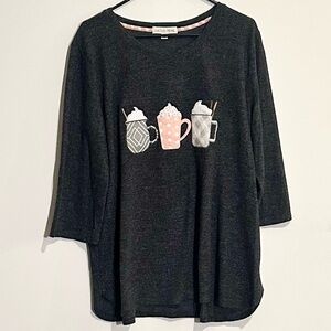 Triple Mug Gray Hacci Top - XXL